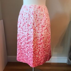 Talbots pink/white print skirt